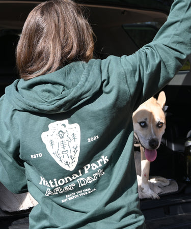 Logo Zip Up Hoodie Forest