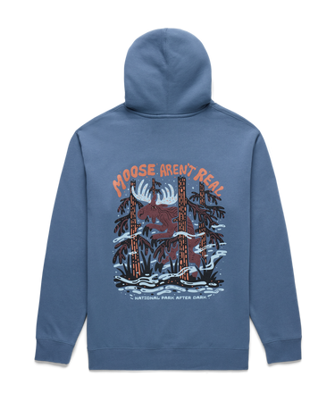 Moose Aren't Real Hoodie Storm Blue